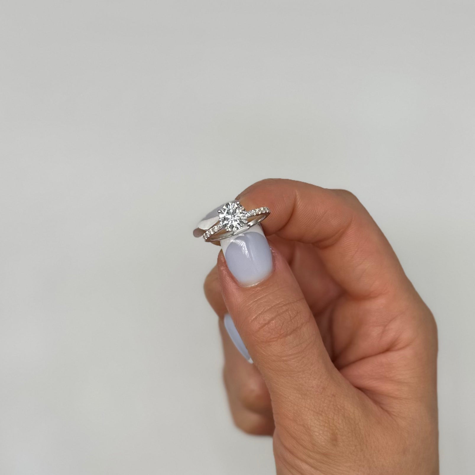 18K White Gold 1.85ct Diamond Engagement Ring with 1.52ct Lab Grown Round Diamond RDER201 STJ