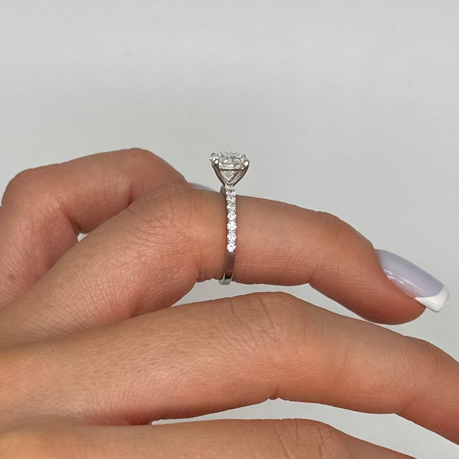18K White Gold 1.85ct Diamond Engagement Ring with 1.52ct Lab Grown Round Diamond RDER201 STJ