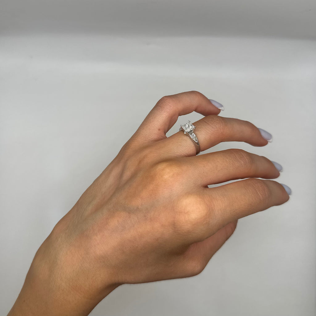 Platinum 1.54ct Diamond Engagement Ring with 1.21ct Princess Cut Diamond PRER033 IETJ TJJ