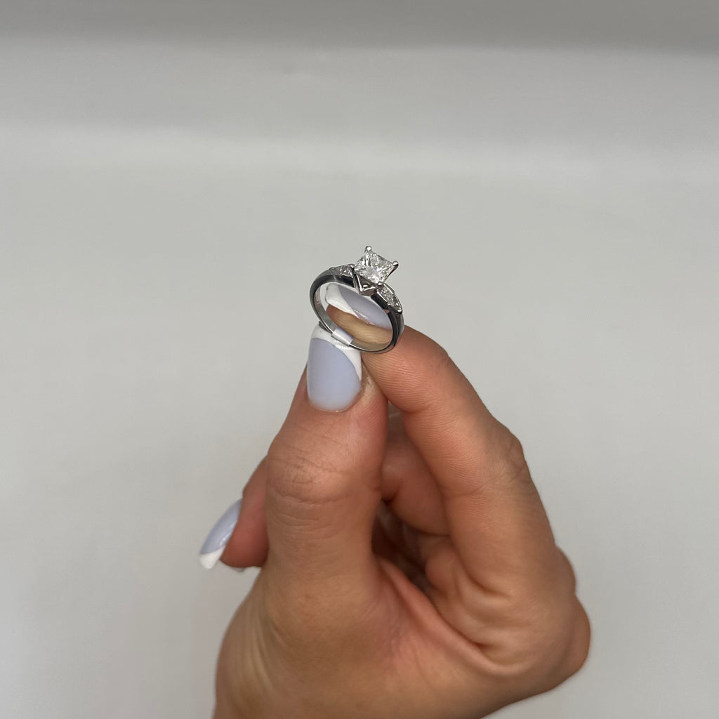 Platinum 1.54ct Diamond Engagement Ring with 1.21ct Princess Cut Diamond PRER033 IETJ TJJ