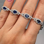14K White Gold Sapphire & Diamond Necklace – 14.00 CT Sapphires & 7.00 CT Diamonds CDN007 TJJJ
