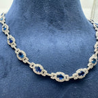 14K White Gold Sapphire & Diamond Necklace – 14.00 CT Sapphires & 7.00 CT Diamonds CDN007 TJJJ