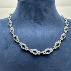 14K White Gold Sapphire & Diamond Necklace – 14.00 CT Sapphires & 7.00 CT Diamonds CDN007 TJJJ