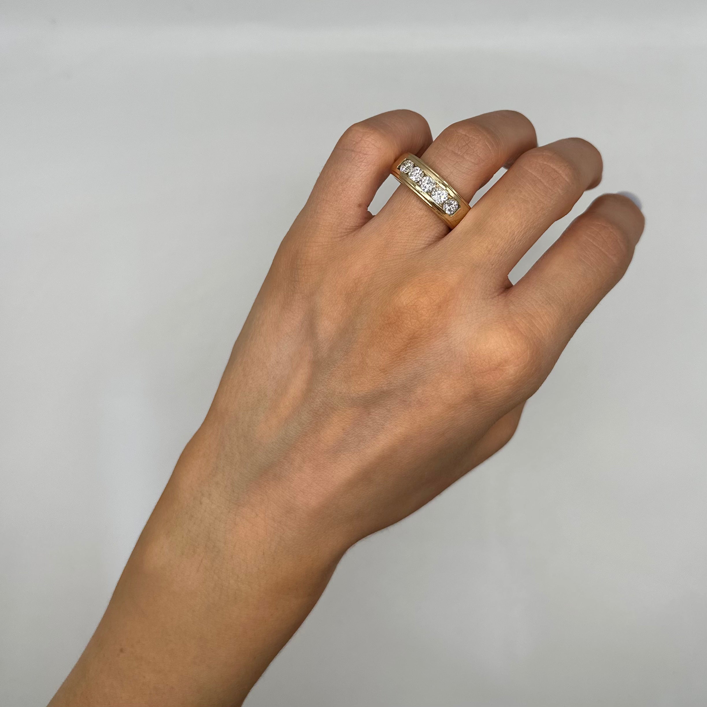 14K Yellow Gold 1.55ct Diamond Channel-Set Men’s Wedding Band WB476 GAJJ