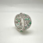 18K White Gold 1.53ct Diamond & 1.45ct Emerald Eternity Ring R12235EM