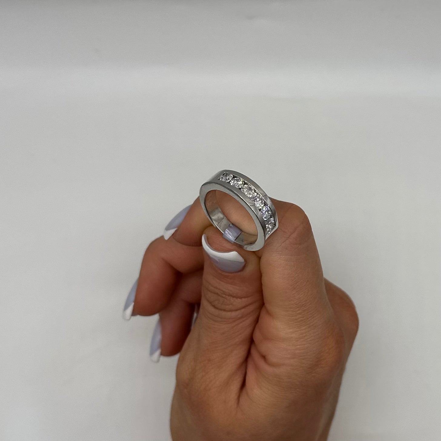 14K White Gold 1.50ct Diamond Channel-Set Men’s Wedding Band  WB0121 ISJJ