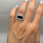 14K White Gold Diamond & Onyx Ring – 0.27ct Diamonds  W8601 ZJJ