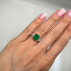 Platinum Emerald & Diamond Ring – 3.75ct Emerald & 0.64ct Diamonds EMDR027 SJJJ