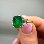 Platinum Emerald & Diamond Ring – 3.75ct Emerald & 0.64ct Diamonds EMDR027 SJJJ