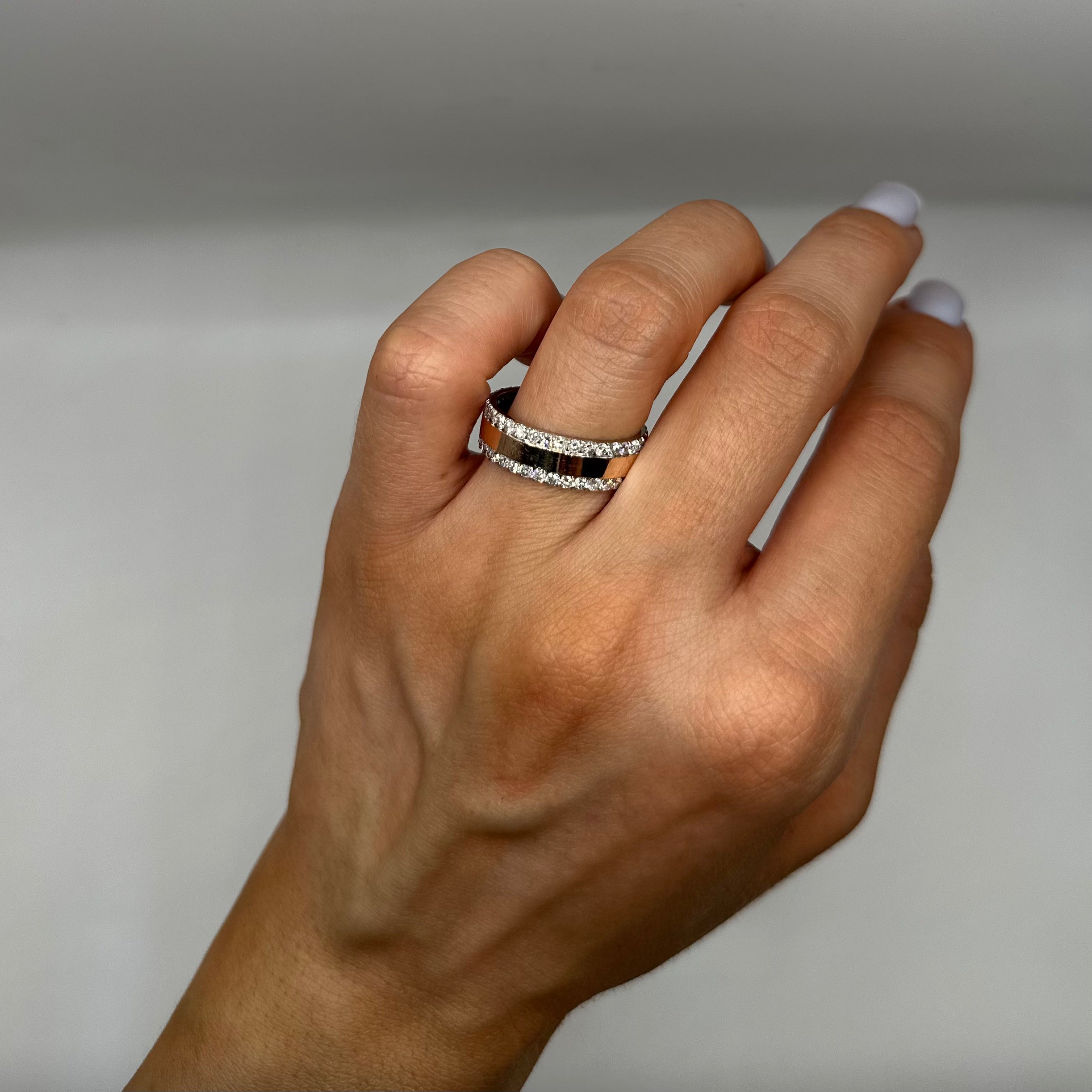 14K Rose Gold Diamond Men’s Band Ring – 2.30 CT WB014 ITTJ