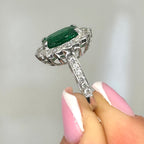 18K White Gold Emerald & Diamond Ring – 2.90ct Emerald & 1.18ct Diamonds EMDR011 AGJJ