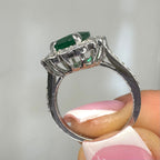 18K White Gold Emerald & Diamond Ring – 2.90ct Emerald & 1.18ct Diamonds EMDR011 AGJJ
