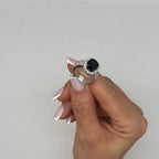18K White Gold Ring 1.35CT Diamonds & 6.50CT Synthetic Sapphire |  SDR039 GIJJ