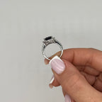 18K White Gold Ring 1.35CT Diamonds & 6.50CT Synthetic Sapphire |  SDR039 GIJJ