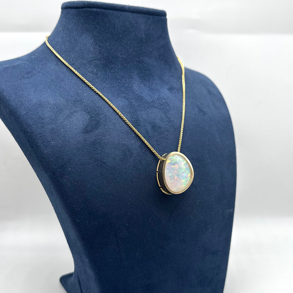 14K Yellow Gold Opal Pendant Necklace 14.72CT Opal COLN026 GLJJ