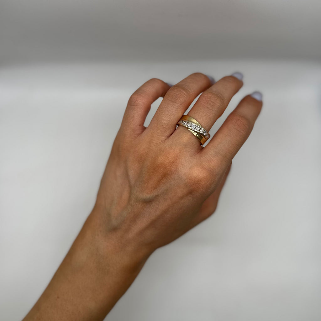14K Yellow Gold 0.55CT Round Diamond Men’s Wedding Band Ring WB167 ZTJ