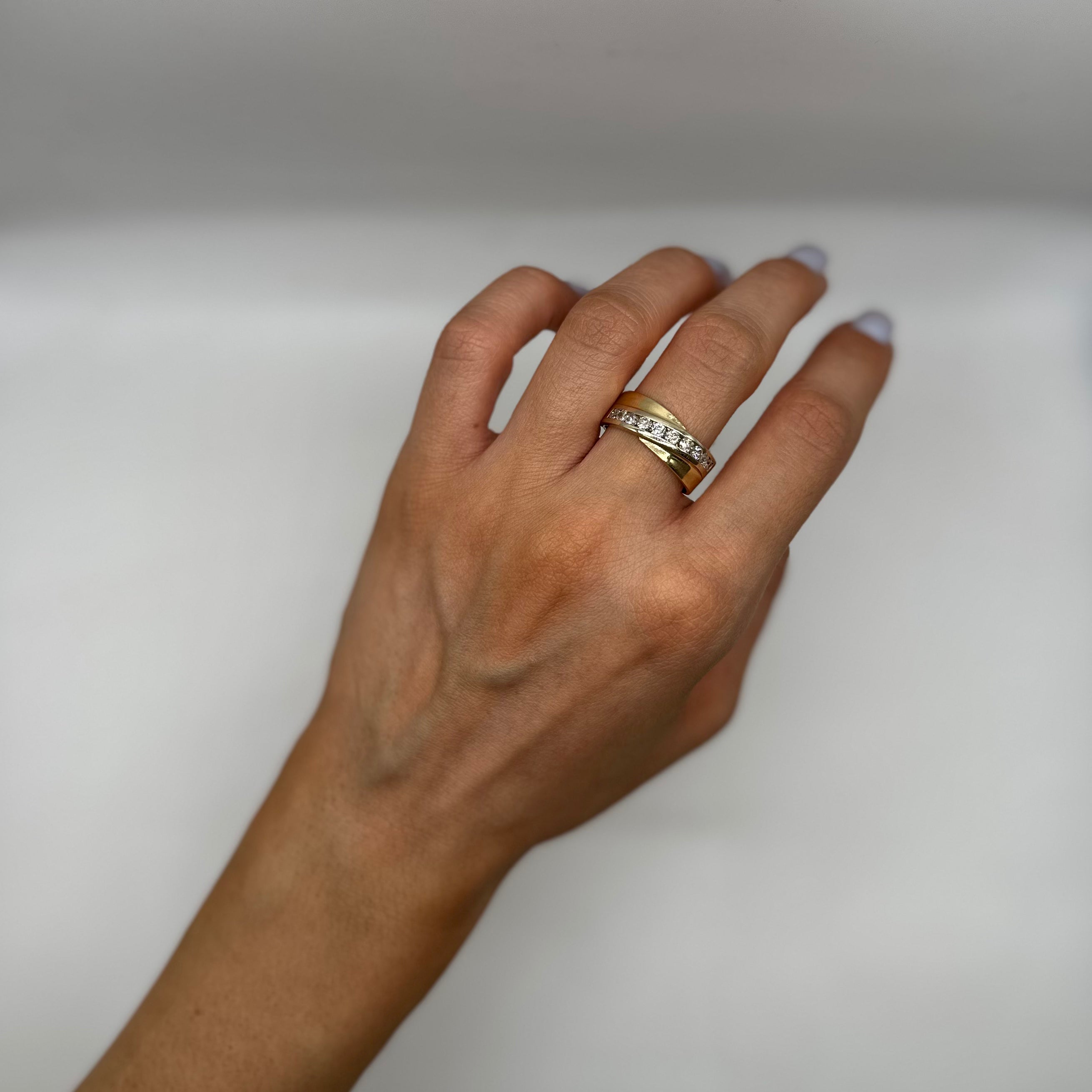 14K Yellow Gold 0.55CT Round Diamond Men’s Wedding Band Ring WB167 ZTJ