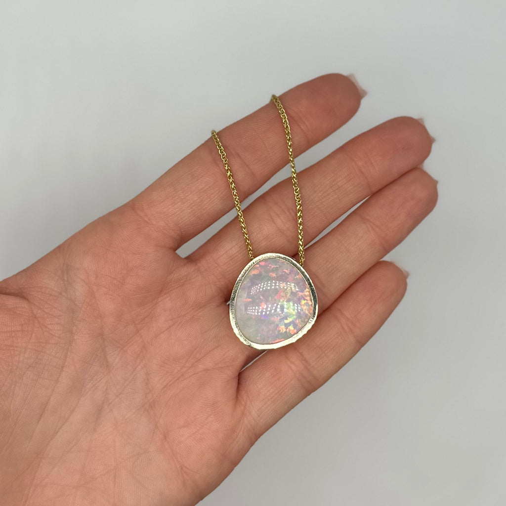 14K Yellow Gold Opal Pendant Necklace 14.72CT Opal COLN026 GLJJ