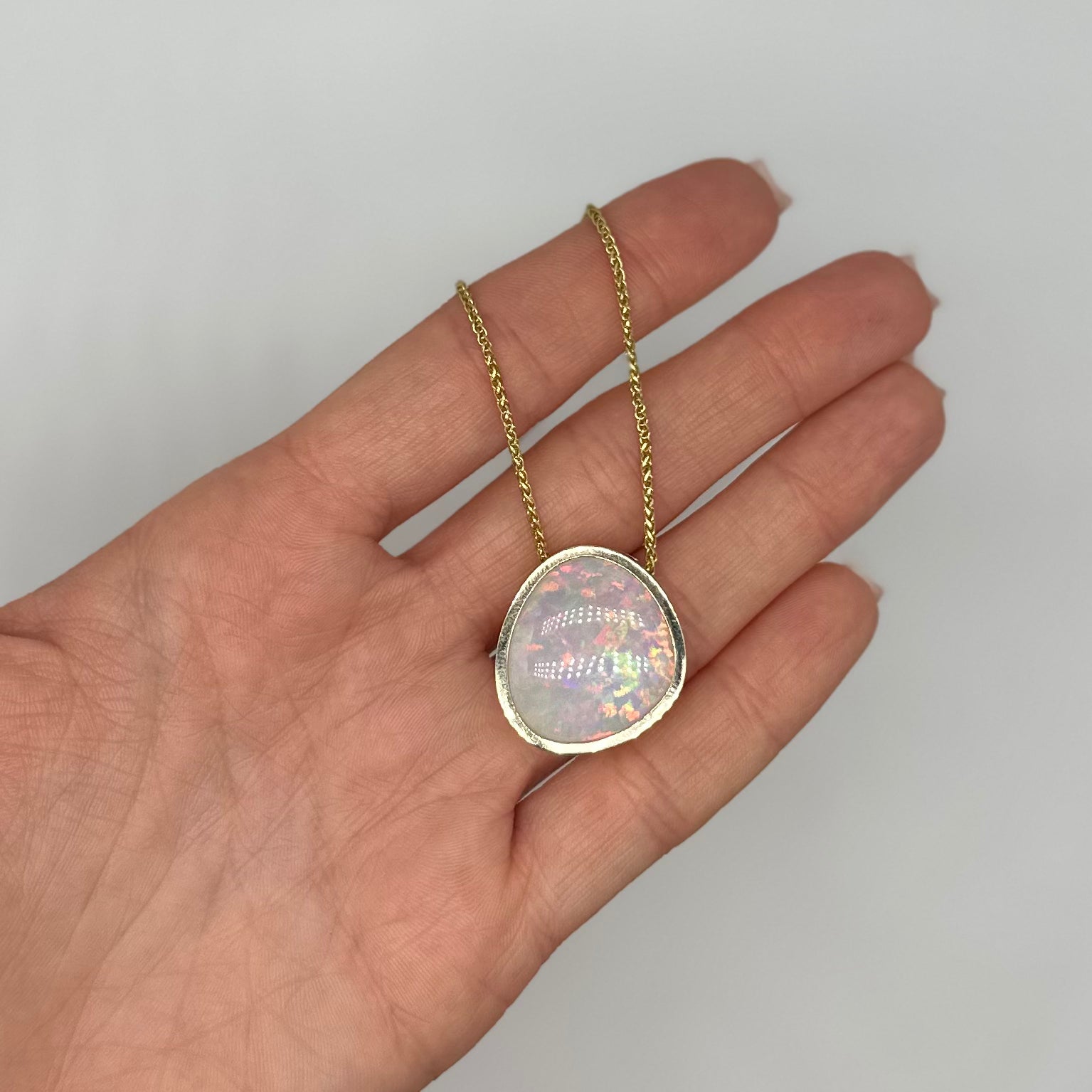14K Yellow Gold Opal Pendant Necklace 14.72CT Opal COLN026 GLJJ