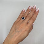 14K White Gold Ring 1.10CT Diamonds & 3.98CT Sapphires SDR097 LTJ, GJJJ