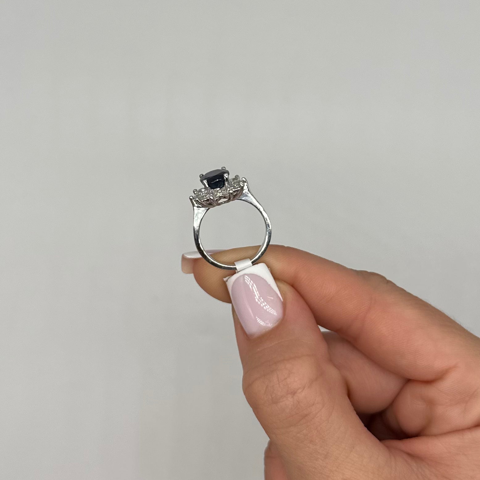 14K White Gold Ring 1.10CT Diamonds & 3.98CT Sapphires SDR097 LTJ, GJJJ