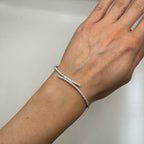 18K White Gold 1.13ct Diamond Bangle Bracelet IITJ