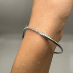 18K White Gold 1.13ct Diamond Bangle Bracelet IITJ
