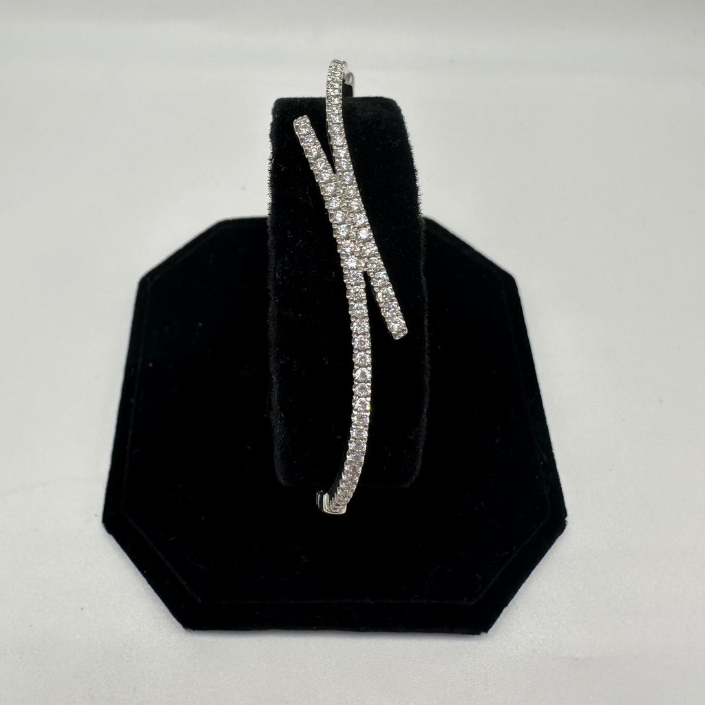 18K White Gold 1.13ct Diamond Bangle Bracelet IITJ