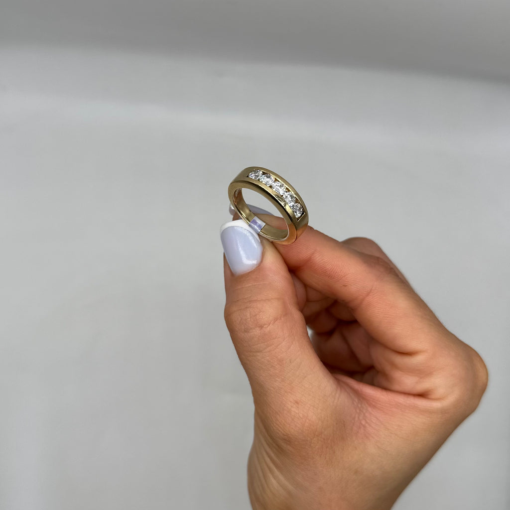 14K Yellow Gold Men’s Diamond Wedding Band – 1.47CT Round Diamonds WB477 ILJJ