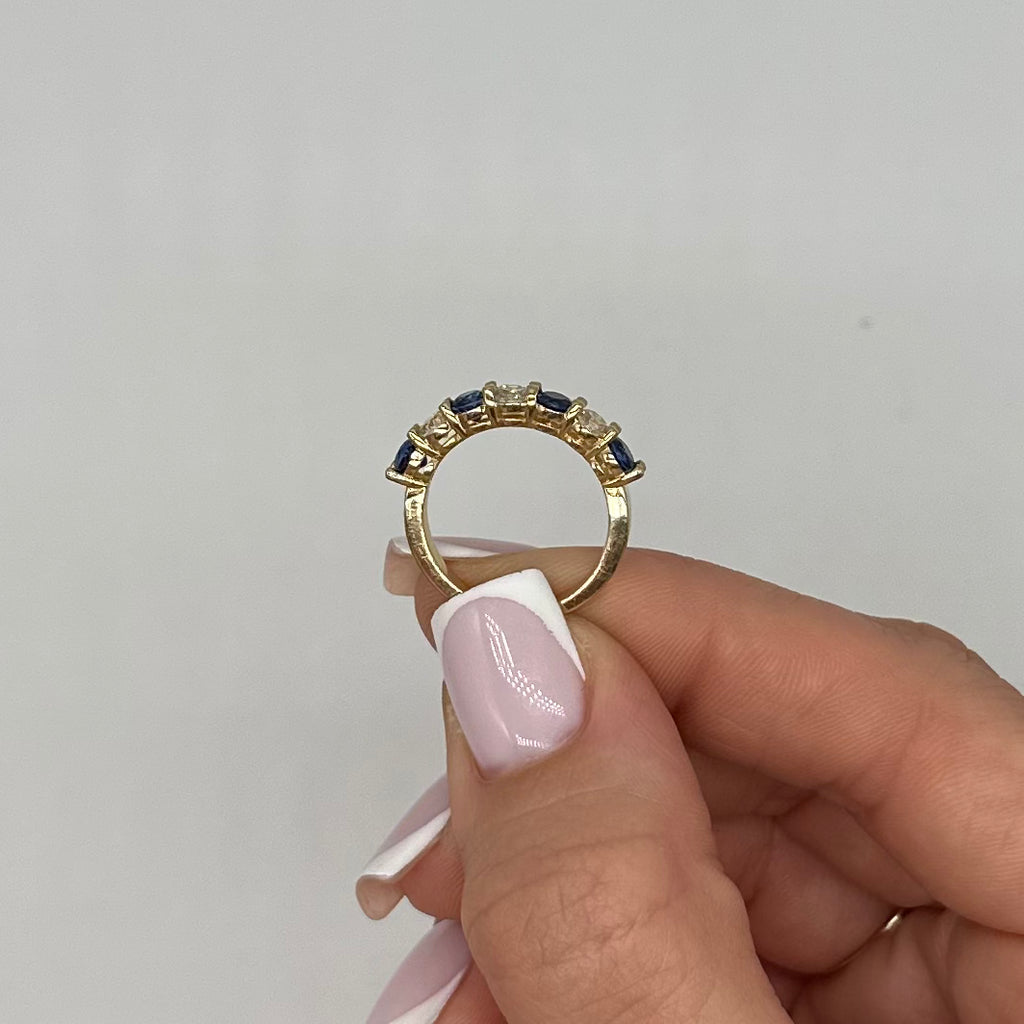 14K Yellow Gold Ring 0.67CT Diamonds & 1.22CT Sapphires SDR080 LTJ