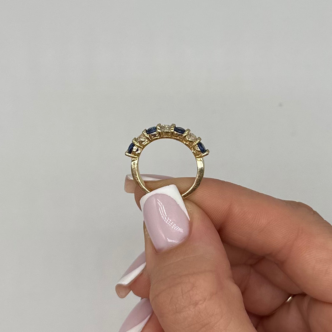 14K Yellow Gold Ring 0.67CT Diamonds & 1.22CT Sapphires SDR080 LTJ