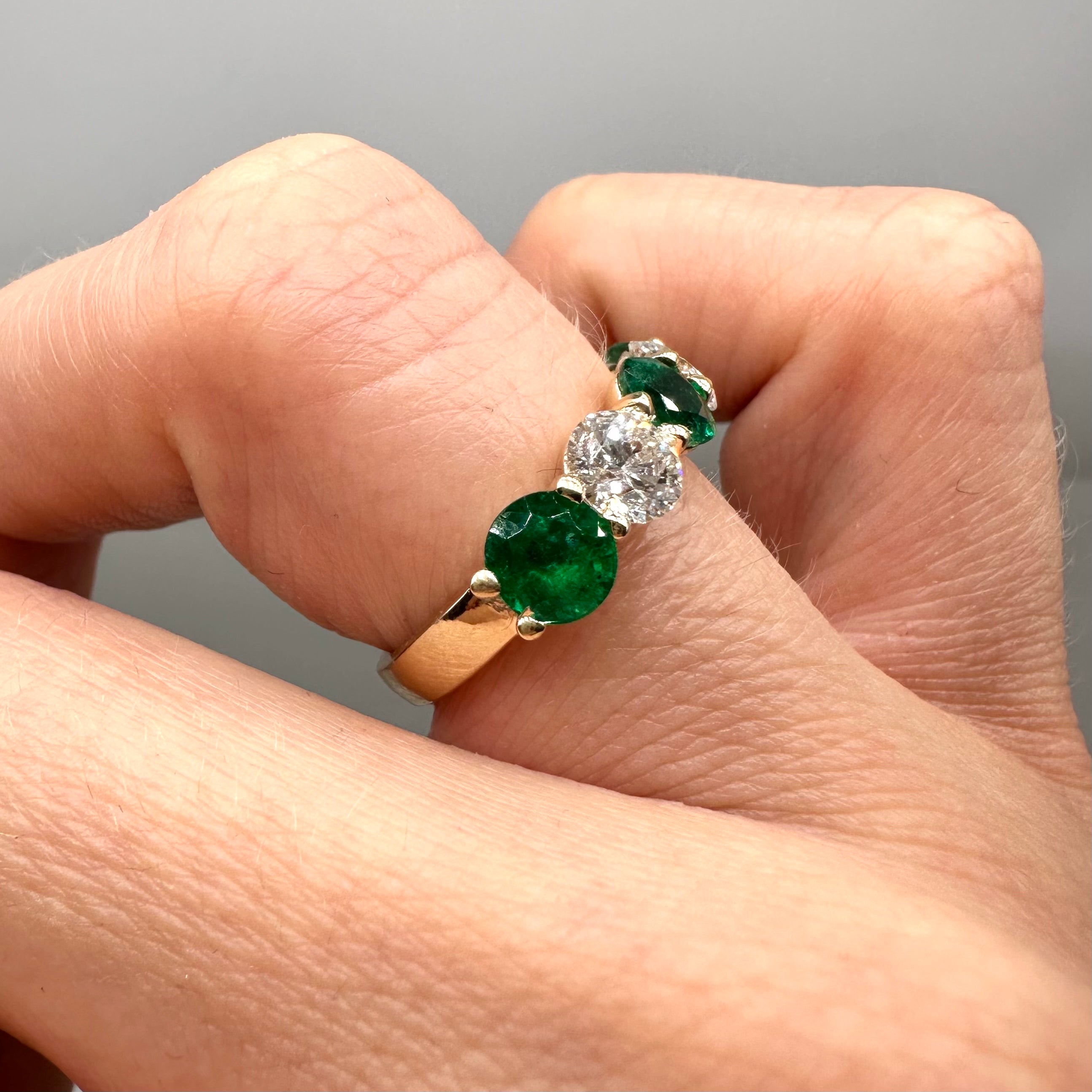 14K Yellow Gold Emerald & Diamond Ring – 1.72ct Emeralds & 1.08ct Diamonds EMDR037 GAJJ