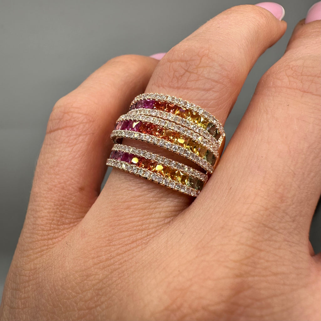18K Rose Gold Sapphire & Diamond Ring – 2.43ct Sapphire and 0.67ct Diamonds SDR121  IAJJ