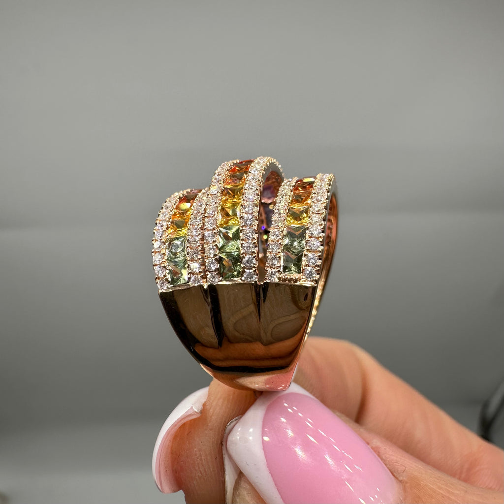 18K Rose Gold Sapphire & Diamond Ring – 2.43ct Sapphire and 0.67ct Diamonds SDR121  IAJJ