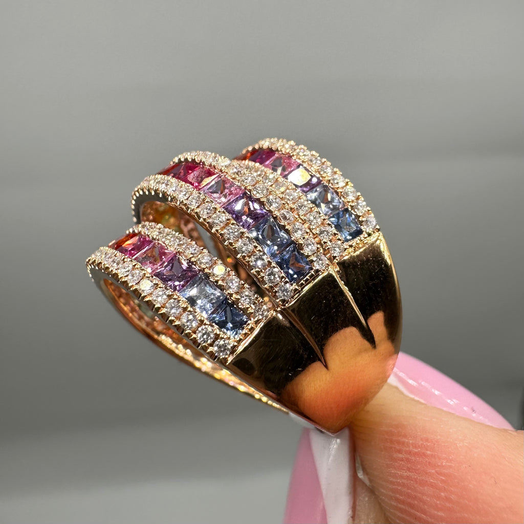 18K Rose Gold Sapphire & Diamond Ring – 2.43ct Sapphire and 0.67ct Diamonds SDR121  IAJJ