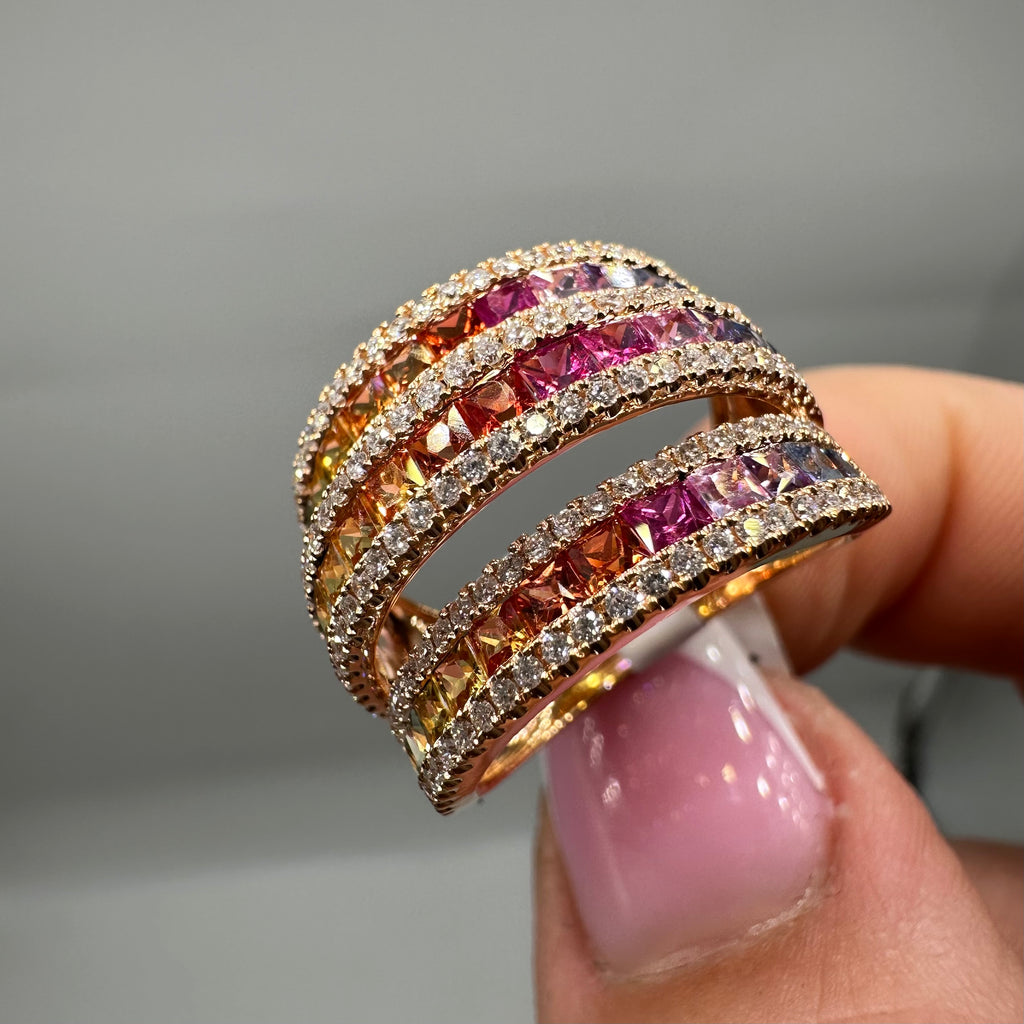 18K Rose Gold Sapphire & Diamond Ring – 2.43ct Sapphire and 0.67ct Diamonds SDR121  IAJJ