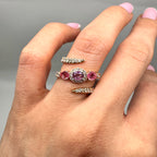18K Rose Gold 0.84CT Colored Gemstone & 0.51CT Diamond Ring COLER014 IGGJ