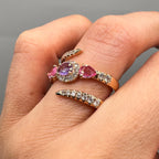 18K Rose Gold 0.84CT Colored Gemstone & 0.51CT Diamond Ring COLER014 IGGJ