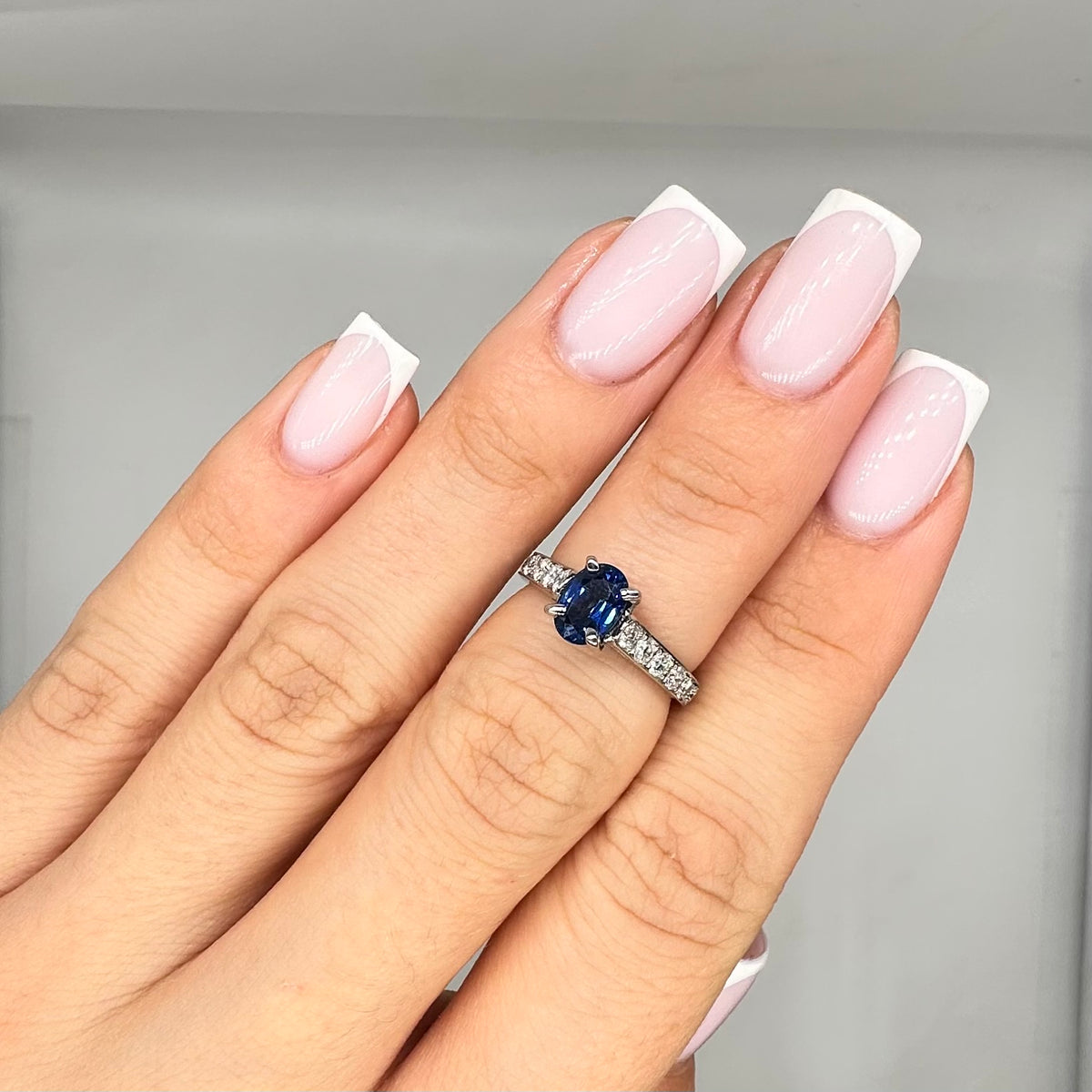 14K White Gold Diamond & Sapphire Ring – 1.59CT SDR091 LNJ