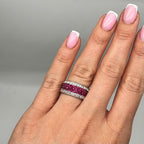 18K White Gold 3.04CT Ruby & 1.39CT Diamond Pavé Ring IETJ