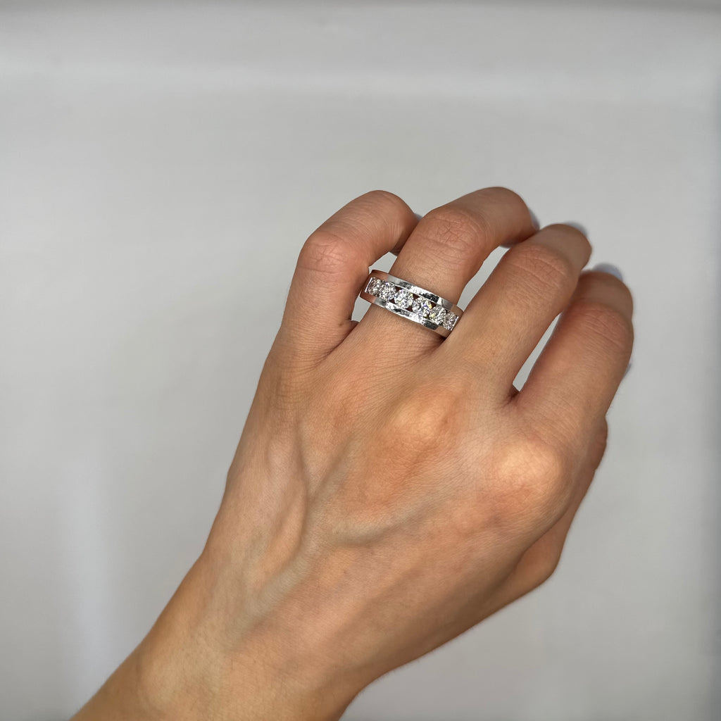 14K White Gold Men’s Wedding Band Diamond Ring – 1.93CT WB0123 GTJJ