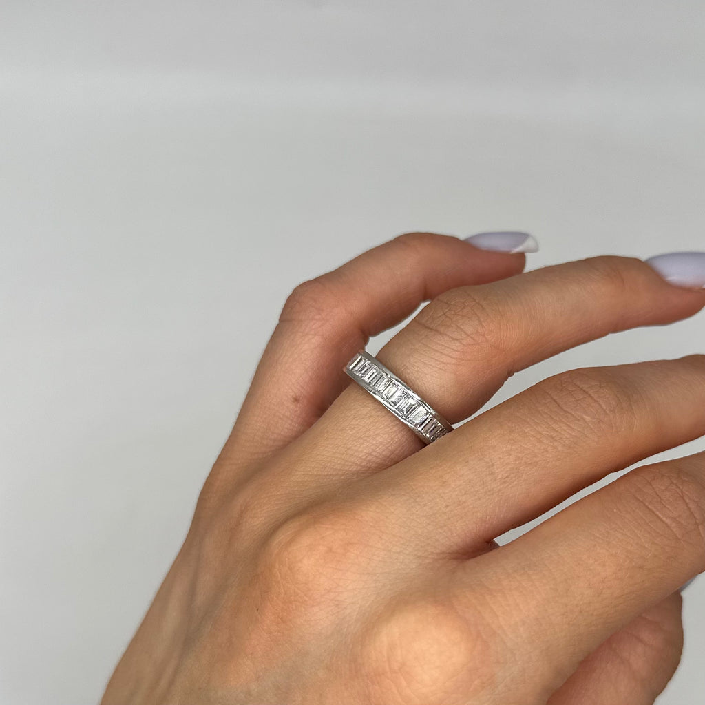 Platinum Baguette Diamond Eternity Band Ring – 2.10CT WB243 NJJJ