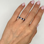 14K White Gold Diamond & Sapphire Eternity Band – 5.25CT SDR095 IZJJ
