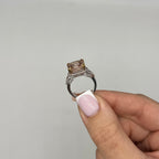 18K White Gold 6.70 CT Morganite & 0.40 CT Diamond Ring COLR022 IGNJ