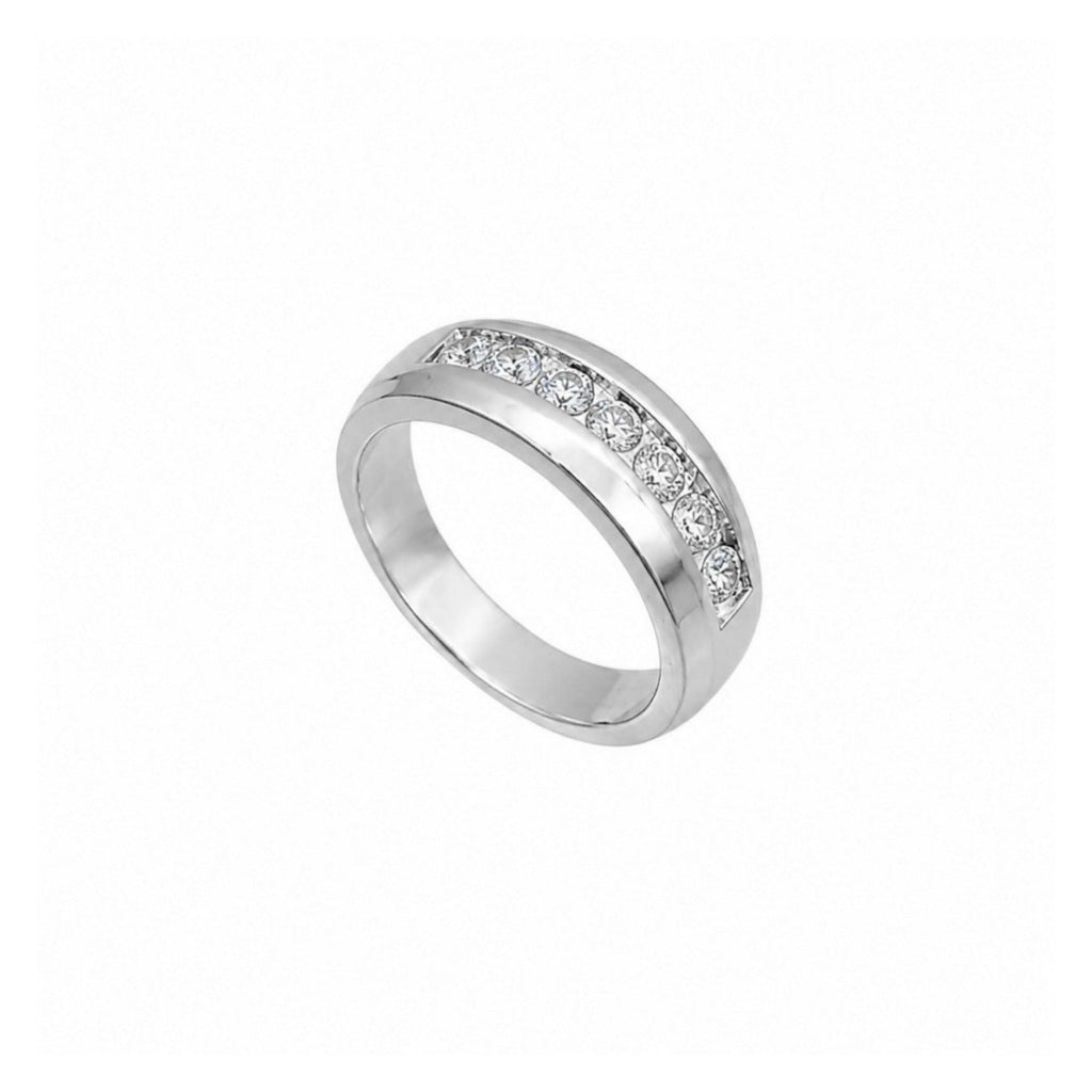 14K White Gold Men’s Channel-Set Diamond Band – 0.80CT WB089 EJJ