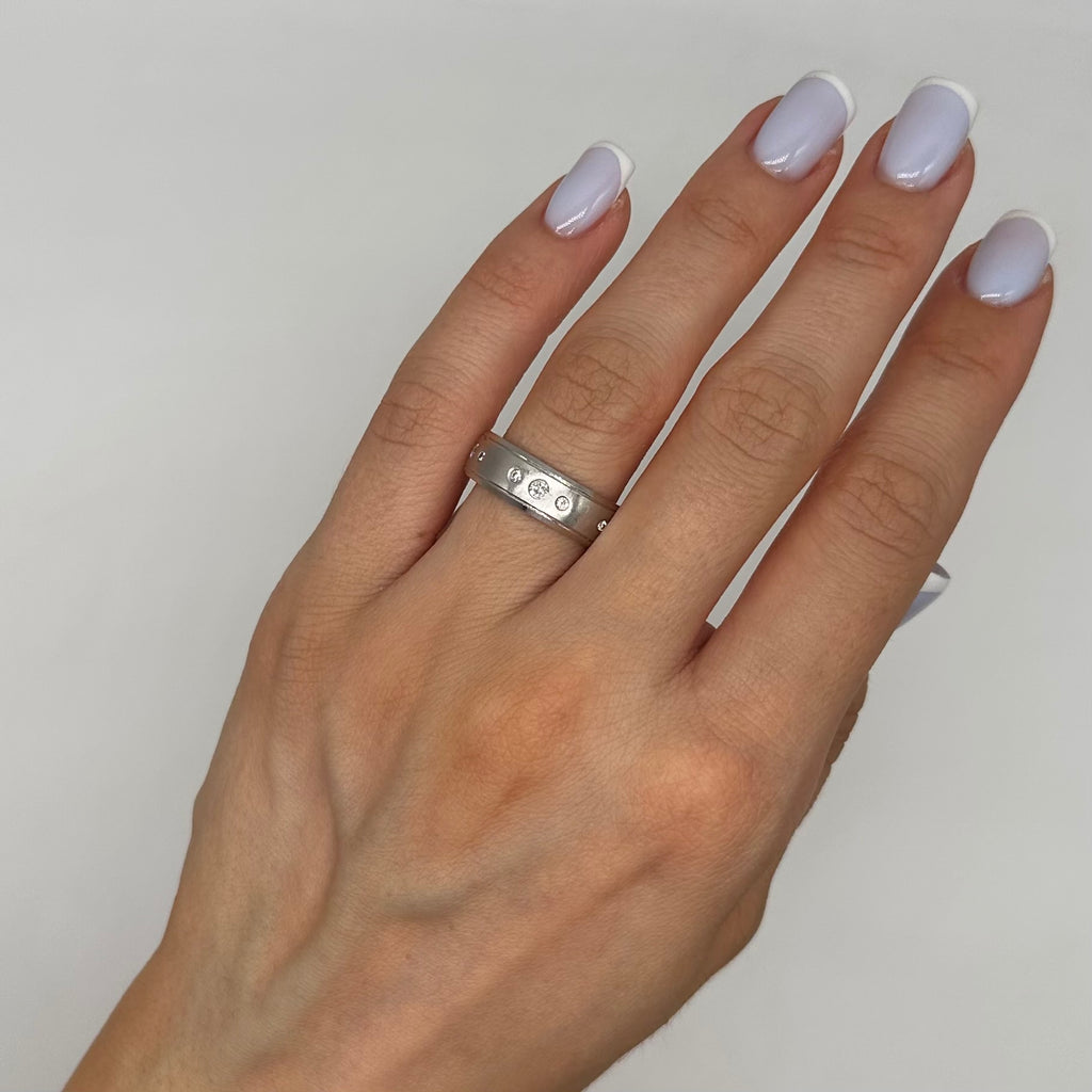 18K White Gold Men’s Diamond Band Ring – 0.35CT WB597 STJ