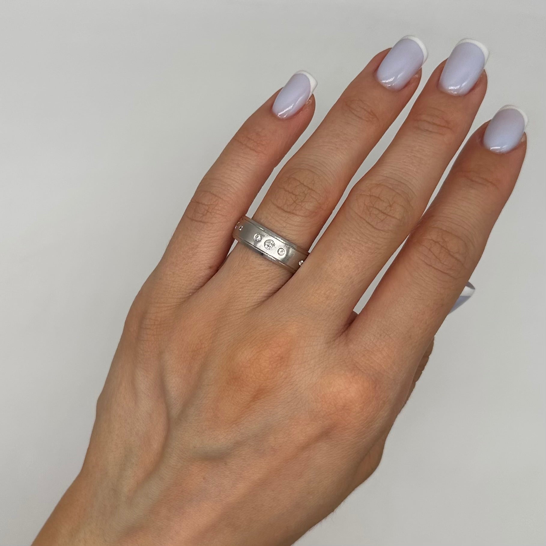 18K White Gold Men’s Diamond Band Ring – 0.35CT WB597 STJ