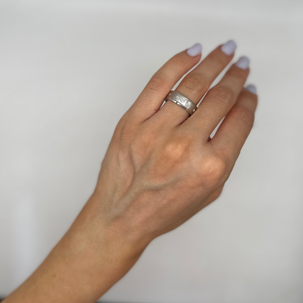 18K White Gold Men’s Diamond Band Ring – 0.35CT WB597 STJ