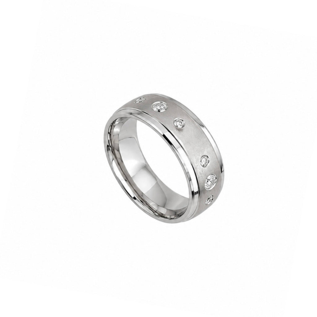 18K White Gold Men’s Diamond Band Ring – 0.35CT WB597 STJ