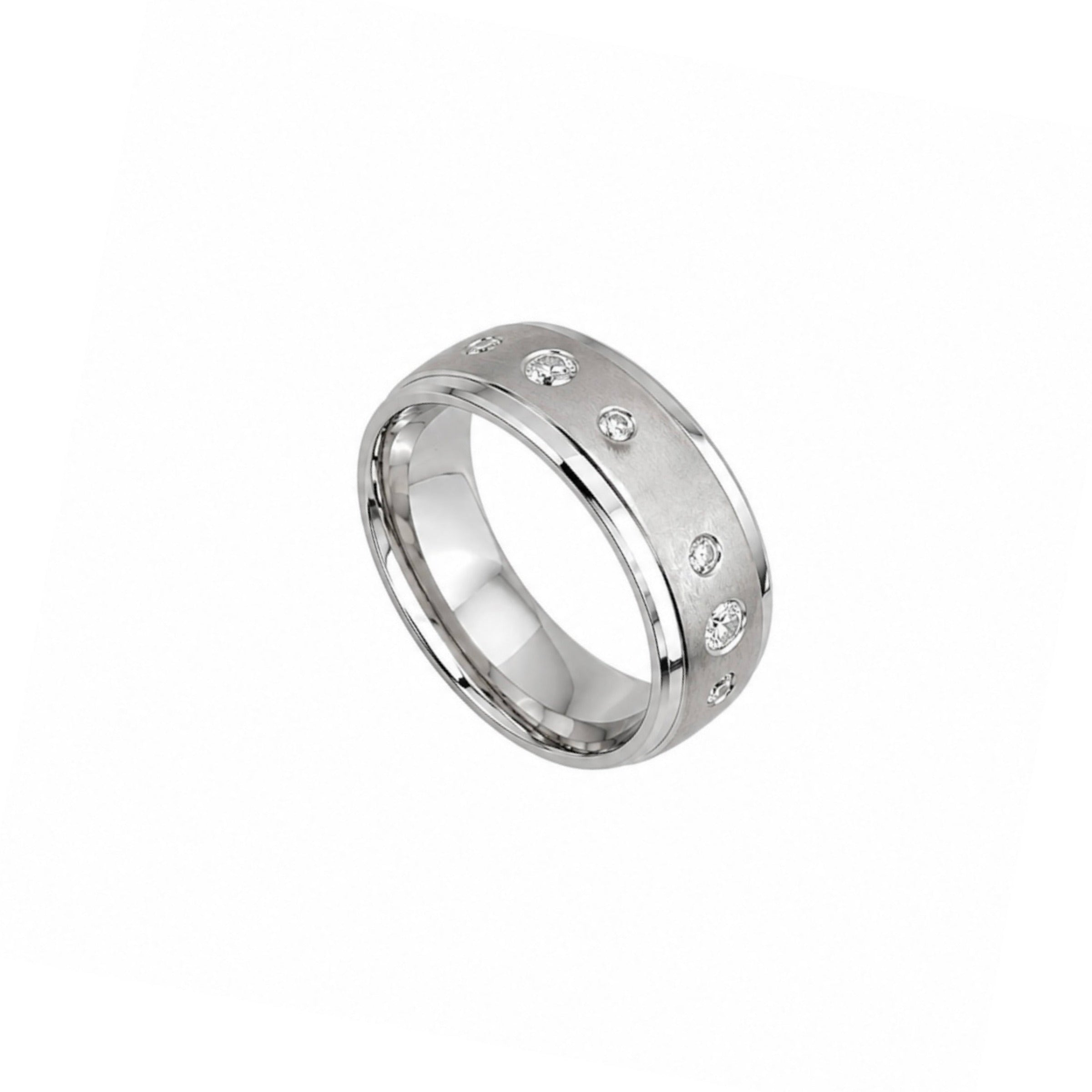 18K White Gold Men’s Diamond Band Ring – 0.35CT WB597 STJ